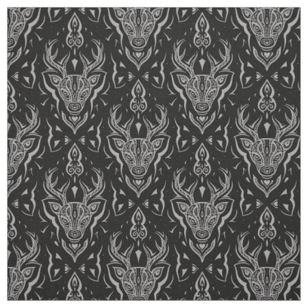 Stylized Deer Head Fabric