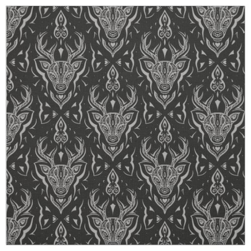 Stylized Deer Head Fabric