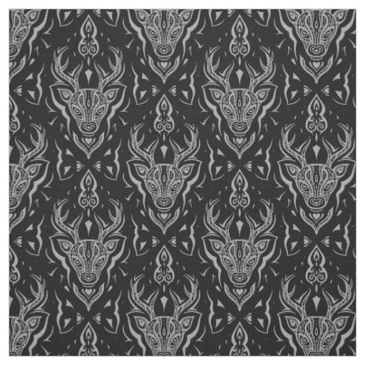 Stylized Deer Head Fabric
