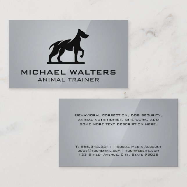Stylized Dog Logo Business Card (Front/Back)