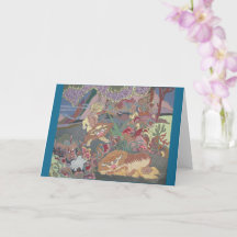 Stylized Dogs Playing in Garden