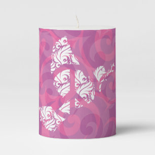 Stylized Dove of Peace Pillar Candle