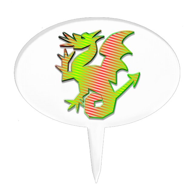 Stylized Dragon Cake Topper (Front)
