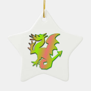 Stylized Dragon Ceramic Ornament
