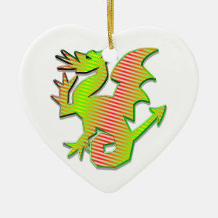 Stylized Dragon Ceramic Ornament