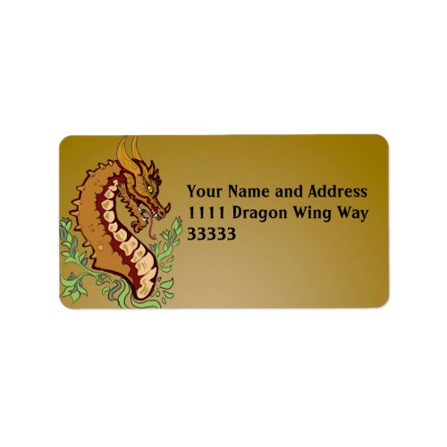 Stylized Dragon Label