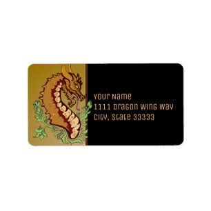 Stylized Dragon Label