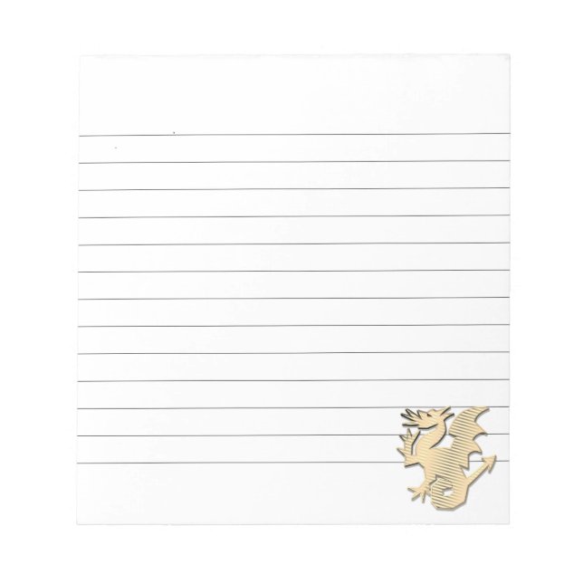 Stylized Dragon Lined Notepad (Front)