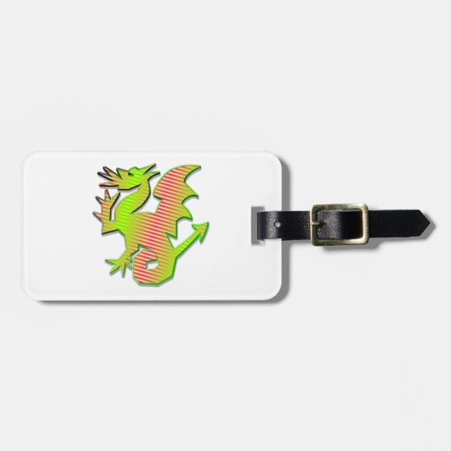 Stylized Dragon Luggage Tag (Front Horizontal)