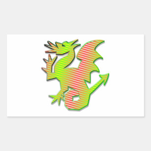 Stylized Dragon Rectangular Sticker