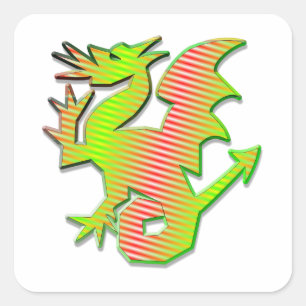 Stylized Dragon Square Sticker