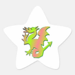 Stylized Dragon Star Sticker