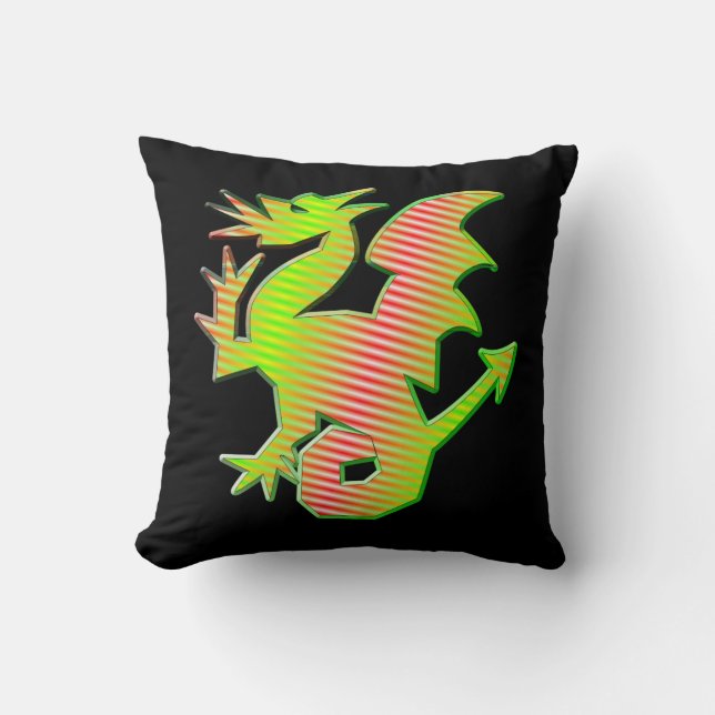 Stylized Dragon Throw Pillow (Front)