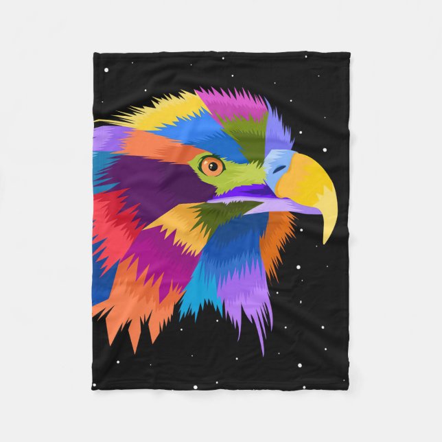 Stylized Eagle Pop Fleece Blanket (Front)