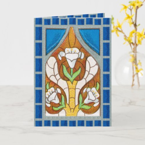 Stylized Easter Lilies RT 02 Card