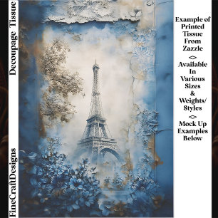 Stylized Eiffel Tower Paris Collage FE1 Decoupage Tissue Paper