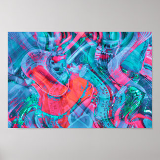 Stylized Electronic Circuit Components Poster 