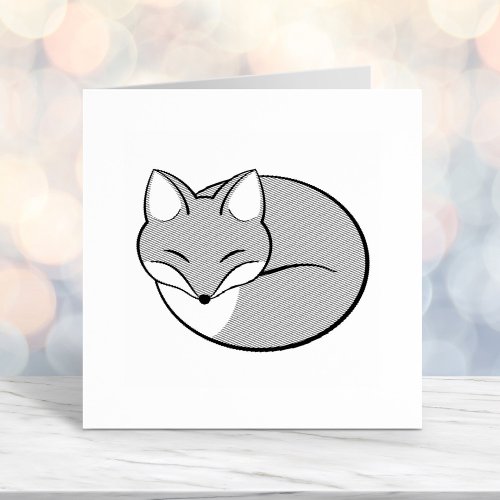 Stylized Etched Sleeping Fox Self_inking Stamp