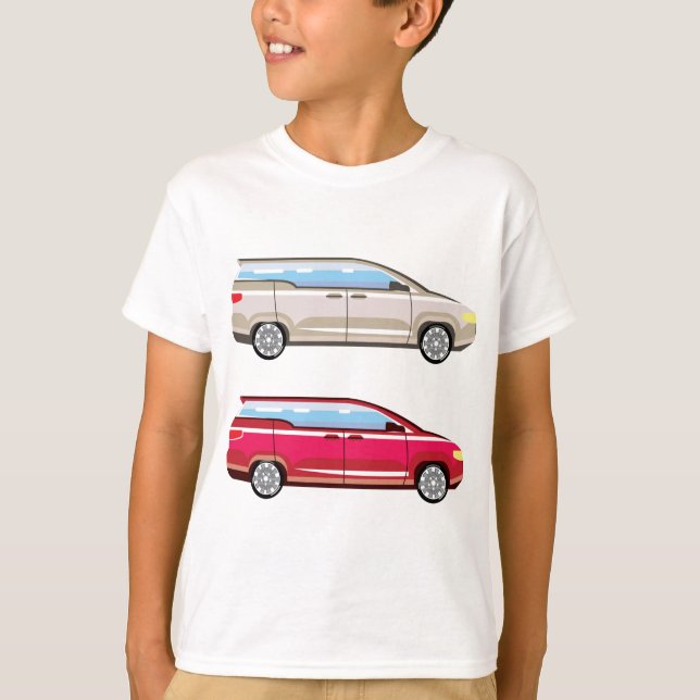 Stylized Family Van Vector T-Shirt (Front)