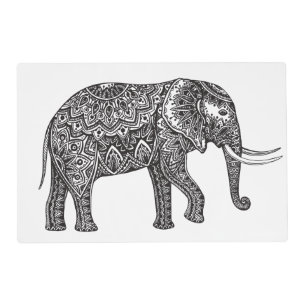 Stylized Fantasy Elephant Doodle Placemat