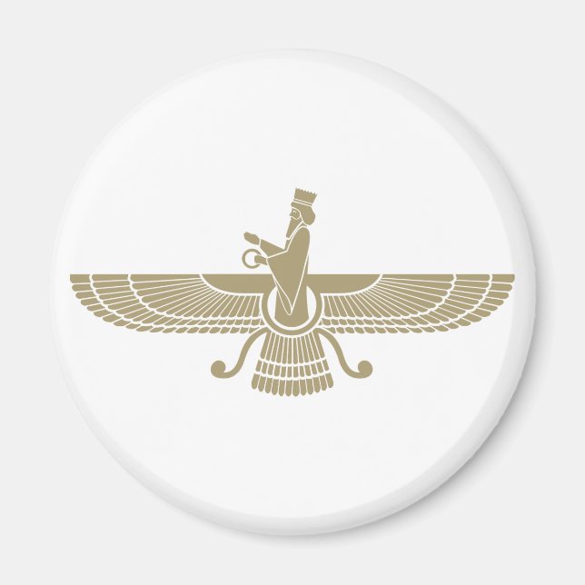 Stylized Faravahar Magnet (Front)