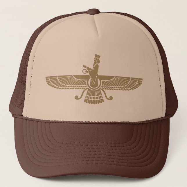 Stylized Faravahar Trucker Hat (Front)