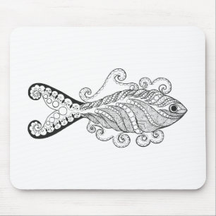 Stylized Fish Mouse Pad
