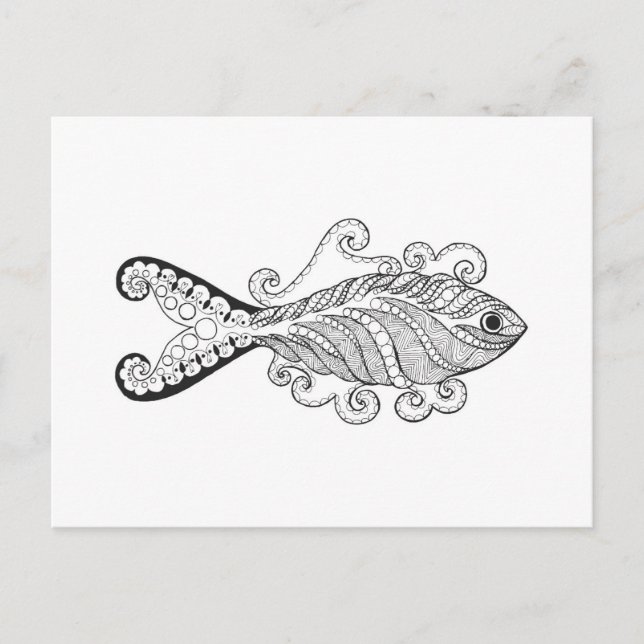 Stylized Fish Postcard (Front)