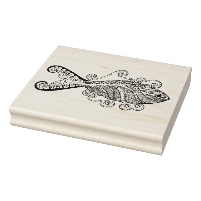 Stylized Fish Rubber Stamp (Stamp)