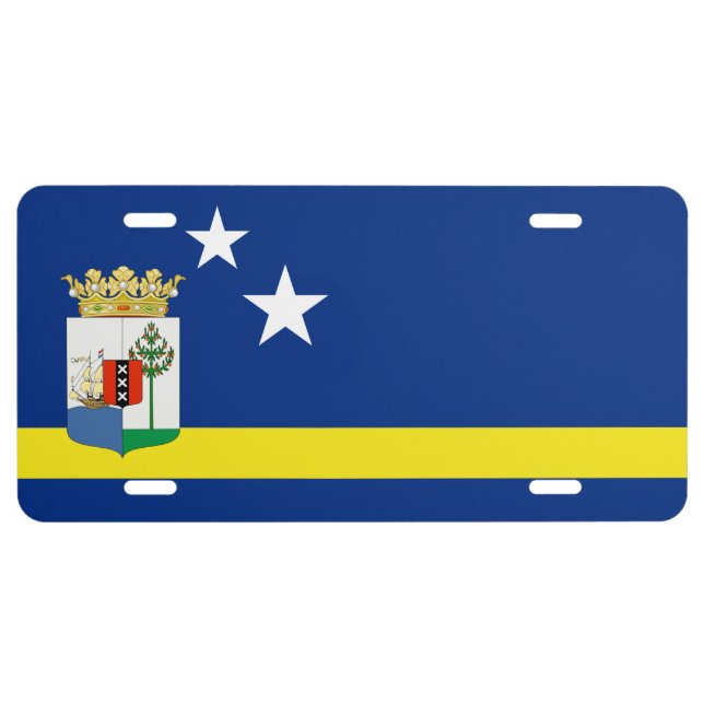 Stylized flag of Curaçao License Plate (Front)