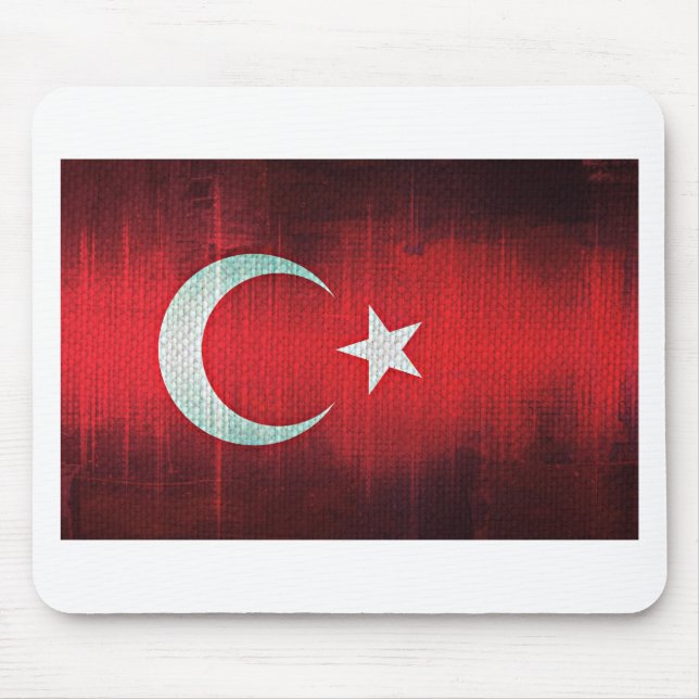 Stylized Flag of Turkey Mouse Pad (Front)