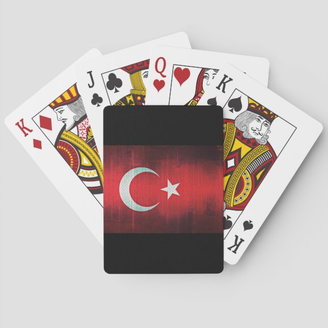 Stylized Flag of Turkey Poker Cards (Back)