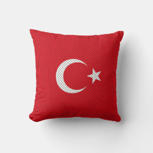 Stylized Flag of Turkey Throw Pillow