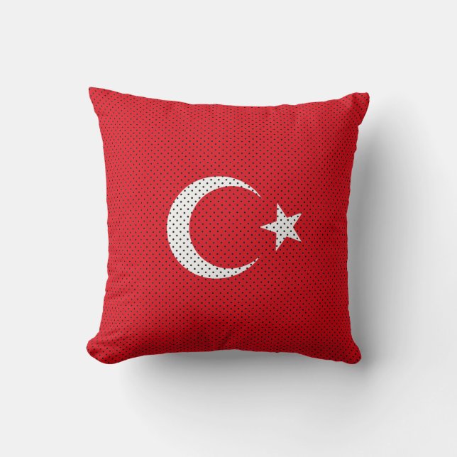 Stylized Flag of Turkey Throw Pillow (Front)