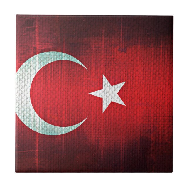 Stylized Flag of Turkey Tile (Front)