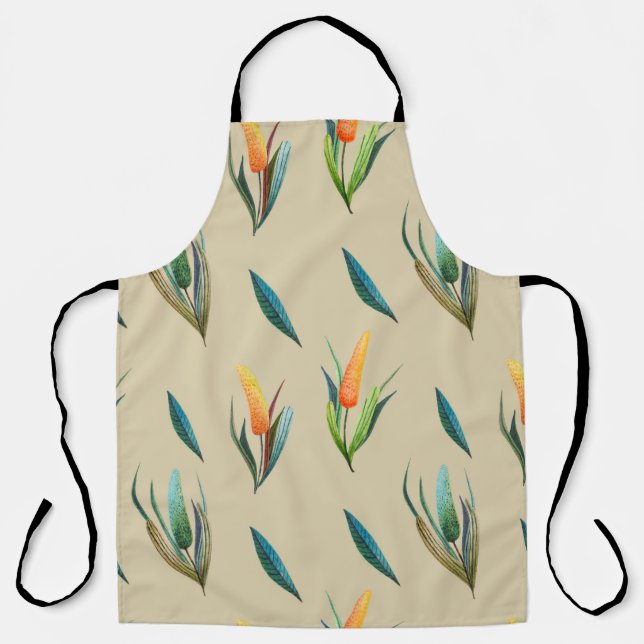 Stylized Floral Elegance: Endless Beauty. Apron (Front)