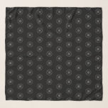 Stylized floral geometric rosette pattern black scarf<br><div class="desc">Stylish scarf with elegant stylized geometric floral motif pattern featuring chic rosette flowers. Exclusively designed for you by Happy Dolphin Studio. Contact me for other colors!</div>