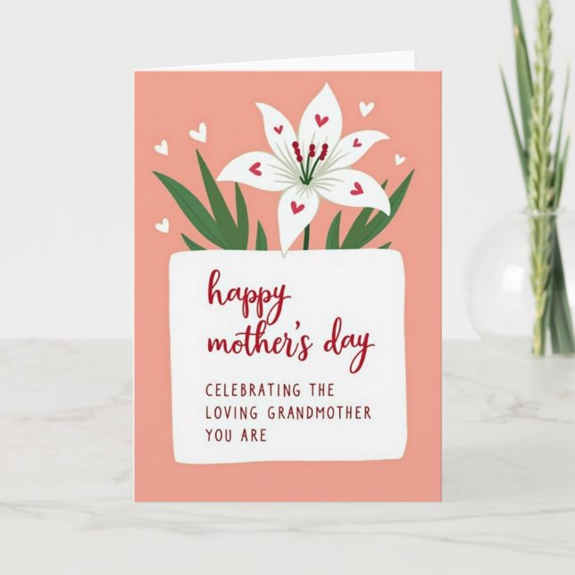 Stylized Floral Mothers Day Card (Front)