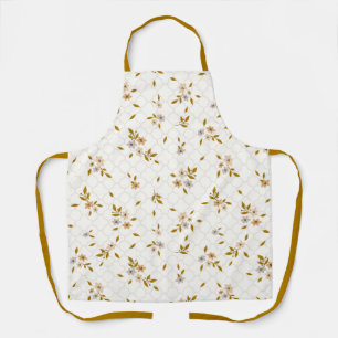 Stylized Floral Print Apron