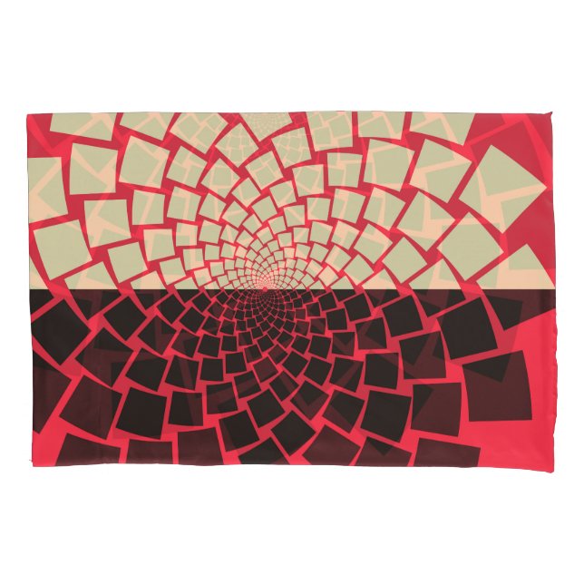 Stylized Flower: Black Red Ivory Pillow Case (Front)