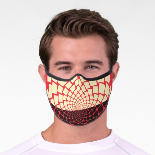 Stylized Flower Black Red Ivory Premium Face Mask