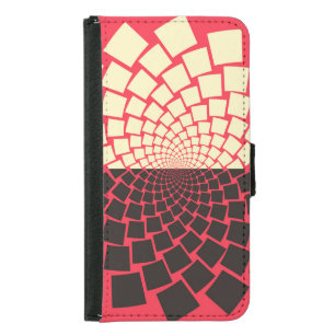Stylized Flower: Black Red Ivory Samsung Galaxy S5 Wallet Case