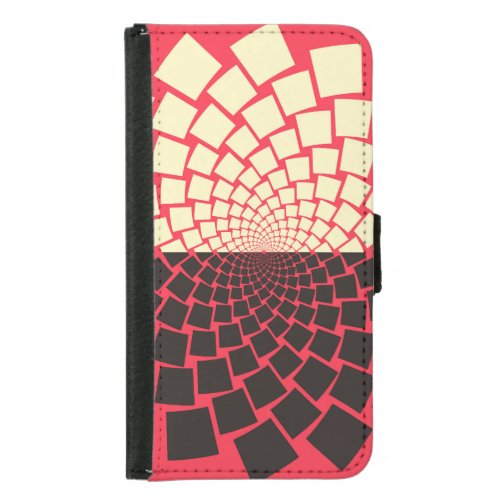Stylized Flower Black Red Ivory Samsung Galaxy S5 Wallet Case