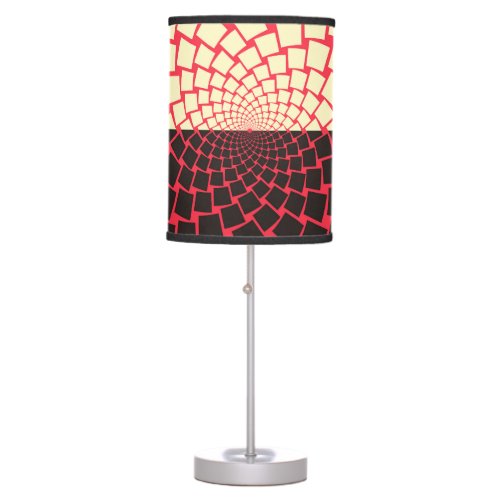 Stylized Flower Black Red Ivory Table Lamp