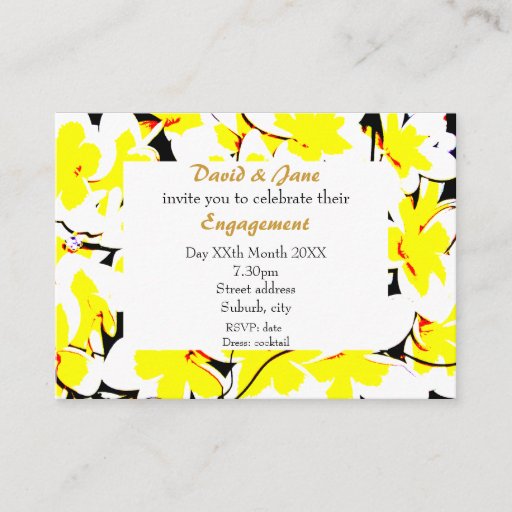 Customizable stylized flower bouquet invite business card