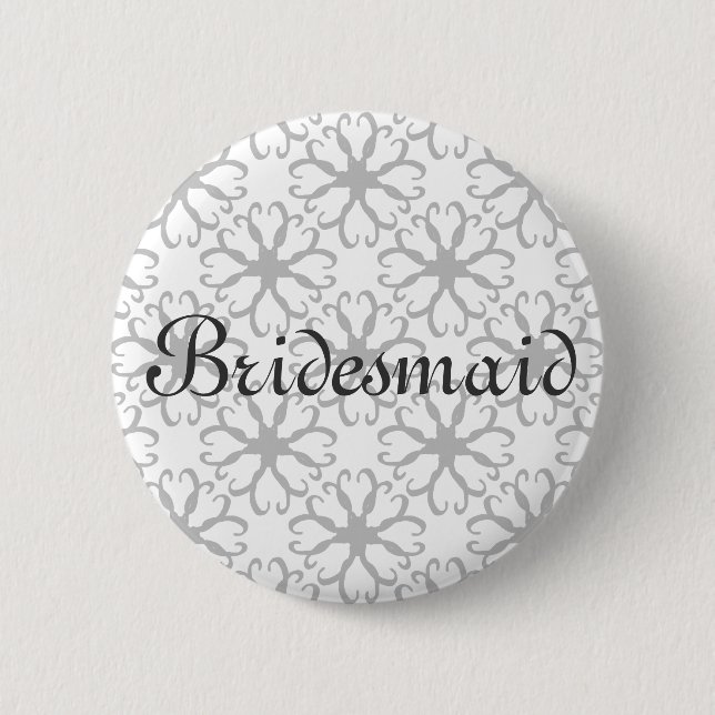 Stylized Flower Bridesmaid Button (Front)