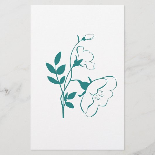 Stylized Flower in Teal (Front)