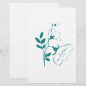 Stylized Flower in Teal (Front/Back)