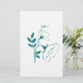 Stylized Flower in Teal (Standing Front)
