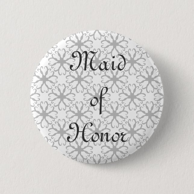 Stylized Flower Maid of Honor Button (Front)